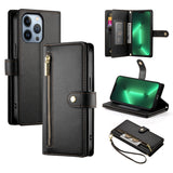 Nine Card-slot Zipper Wallet Bag Leather Phone Case, For iPhone 14 Pro Max, For iPhone 13 Pro Max, For iPhone 13 Pro, For iPhone 13, For iPhone 13 mini, For iPhone 12 / 12 Pro, For iPhone 12 Pro Max, For iPhone 12 mini