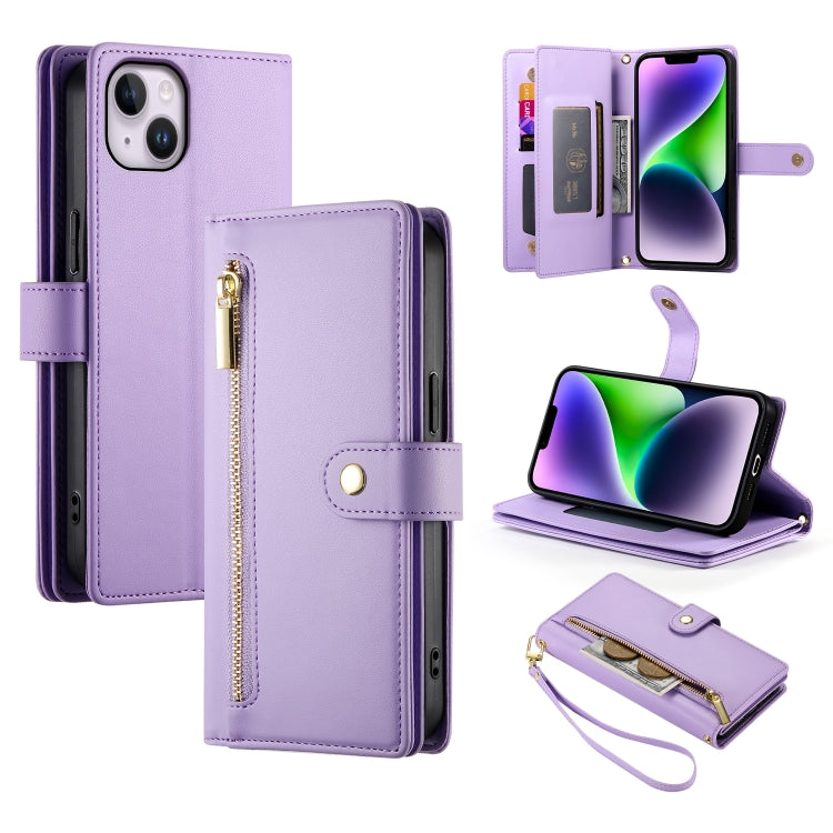 Nine Card-slot Zipper Wallet Bag Leather Phone Case, For iPhone 16, For iPhone 15 Pro Max, For iPhone 15 Pro, For iPhone 15 Plus, For iPhone 15, For iPhone 14 Plus, For iPhone 14, For iPhone 14 Pro