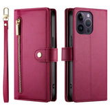 Nine Card-slot Zipper Wallet Bag Leather Phone Case, For iPhone 14 Pro Max, For iPhone 13 Pro Max, For iPhone 13 Pro, For iPhone 13, For iPhone 13 mini, For iPhone 12 / 12 Pro, For iPhone 12 Pro Max, For iPhone 12 mini