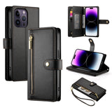Nine Card-slot Zipper Wallet Bag Leather Phone Case, For iPhone 14 Pro Max, For iPhone 13 Pro Max, For iPhone 13 Pro, For iPhone 13, For iPhone 13 mini, For iPhone 12 / 12 Pro, For iPhone 12 Pro Max, For iPhone 12 mini