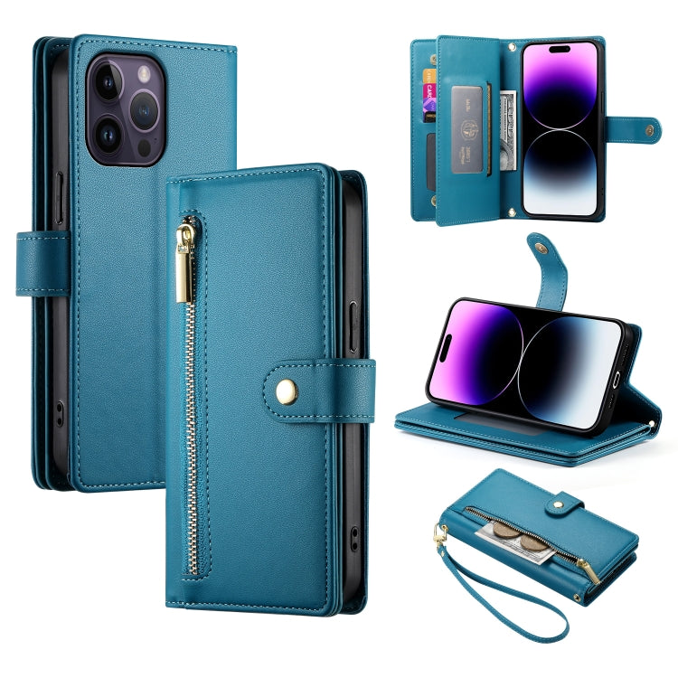 Nine Card-slot Zipper Wallet Bag Leather Phone Case, For iPhone 14 Pro Max, For iPhone 13 Pro Max, For iPhone 13 Pro, For iPhone 13, For iPhone 13 mini, For iPhone 12 / 12 Pro, For iPhone 12 Pro Max, For iPhone 12 mini