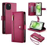 Nine Card-slot Zipper Wallet Bag Leather Phone Case, For iPhone 16, For iPhone 15 Pro Max, For iPhone 15 Pro, For iPhone 15 Plus, For iPhone 15, For iPhone 14 Plus, For iPhone 14, For iPhone 14 Pro