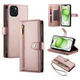 Nine Card-slot Zipper Wallet Bag Leather Phone Case, For iPhone 16, For iPhone 15 Pro Max, For iPhone 15 Pro, For iPhone 15 Plus, For iPhone 15, For iPhone 14 Plus, For iPhone 14, For iPhone 14 Pro
