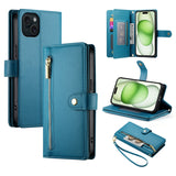 Nine Card-slot Zipper Wallet Bag Leather Phone Case, For iPhone 16, For iPhone 15 Pro Max, For iPhone 15 Pro, For iPhone 15 Plus, For iPhone 15, For iPhone 14 Plus, For iPhone 14, For iPhone 14 Pro