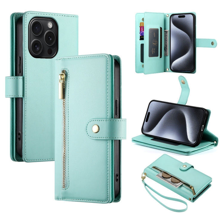 Nine Card-slot Zipper Wallet Bag Leather Phone Case, For iPhone 16, For iPhone 15 Pro Max, For iPhone 15 Pro, For iPhone 15 Plus, For iPhone 15, For iPhone 14 Plus, For iPhone 14, For iPhone 14 Pro