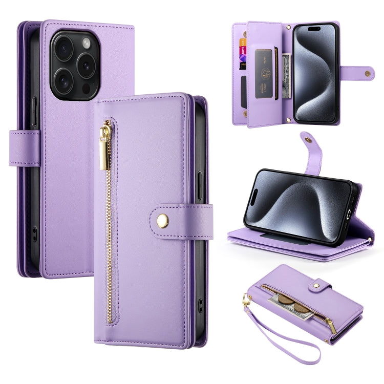 Nine Card-slot Zipper Wallet Bag Leather Phone Case, For iPhone 16, For iPhone 15 Pro Max, For iPhone 15 Pro, For iPhone 15 Plus, For iPhone 15, For iPhone 14 Plus, For iPhone 14, For iPhone 14 Pro