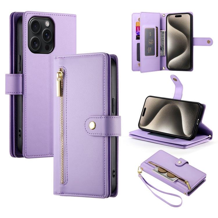 Nine Card-slot Zipper Wallet Bag Leather Phone Case, For iPhone 16, For iPhone 15 Pro Max, For iPhone 15 Pro, For iPhone 15 Plus, For iPhone 15, For iPhone 14 Plus, For iPhone 14, For iPhone 14 Pro