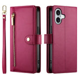 Nine Card-slot Zipper Wallet Bag Leather Phone Case, For iPhone 16, For iPhone 15 Pro Max, For iPhone 15 Pro, For iPhone 15 Plus, For iPhone 15, For iPhone 14 Plus, For iPhone 14, For iPhone 14 Pro