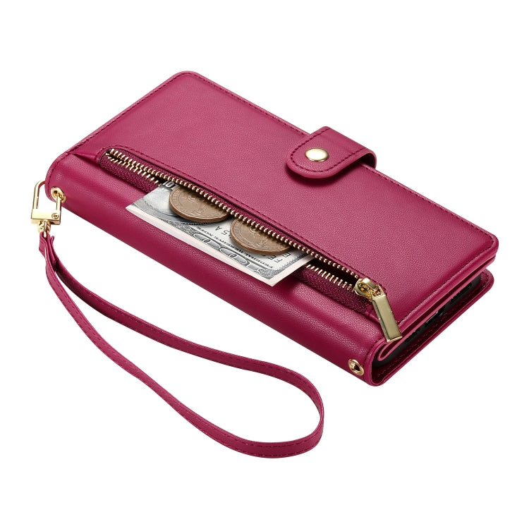 Nine Card-slot Zipper Wallet Bag Leather Phone Case, For iPhone 16, For iPhone 15 Pro Max, For iPhone 15 Pro, For iPhone 15 Plus, For iPhone 15, For iPhone 14 Plus, For iPhone 14, For iPhone 14 Pro