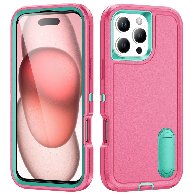 Rugged PC + Silicone Phone Case with Holder, For iPhone Air, For iPhone 16 Pro Max, For iPhone 16 Pro, For iPhone 16 Plus