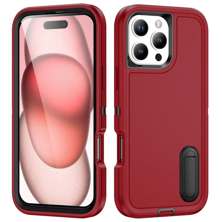 Rugged PC + Silicone Phone Case with Holder, For iPhone Air, For iPhone 16 Pro Max, For iPhone 16 Pro, For iPhone 16 Plus