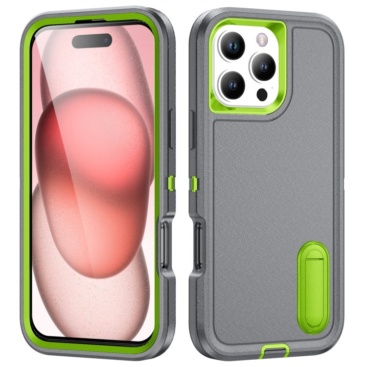 Rugged PC + Silicone Phone Case with Holder, For iPhone Air, For iPhone 16 Pro Max, For iPhone 16 Pro, For iPhone 16 Plus