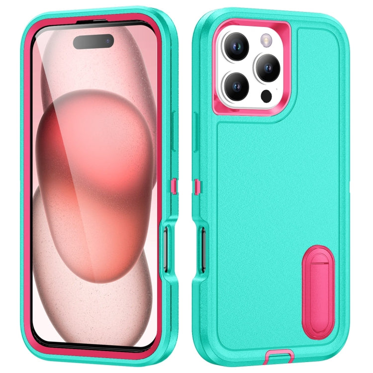 Rugged PC + Silicone Phone Case with Holder, For iPhone Air, For iPhone 16 Pro Max, For iPhone 16 Pro, For iPhone 16 Plus