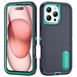 Rugged PC + Silicone Phone Case with Holder, For iPhone Air, For iPhone 16 Pro Max, For iPhone 16 Pro, For iPhone 16 Plus
