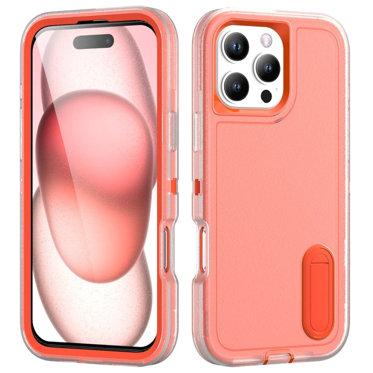 Rugged PC + Silicone Phone Case with Holder, For iPhone Air, For iPhone 16 Pro Max, For iPhone 16 Pro, For iPhone 16 Plus