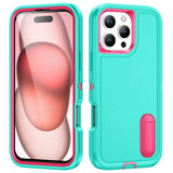 Rugged PC + Silicone Phone Case with Holder, For iPhone Air, For iPhone 16 Pro Max, For iPhone 16 Pro, For iPhone 16 Plus