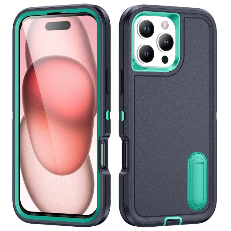 Rugged PC + Silicone Phone Case with Holder, For iPhone Air, For iPhone 16 Pro Max, For iPhone 16 Pro, For iPhone 16 Plus