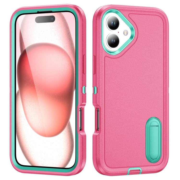 Rugged PC + Silicone Phone Case with Holder, For iPhone Air, For iPhone 16 Pro Max, For iPhone 16 Pro, For iPhone 16 Plus