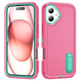 Rugged PC + Silicone Phone Case with Holder, For iPhone Air, For iPhone 16 Pro Max, For iPhone 16 Pro, For iPhone 16 Plus