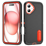 Rugged PC + Silicone Phone Case with Holder, For iPhone Air, For iPhone 16 Pro Max, For iPhone 16 Pro, For iPhone 16 Plus