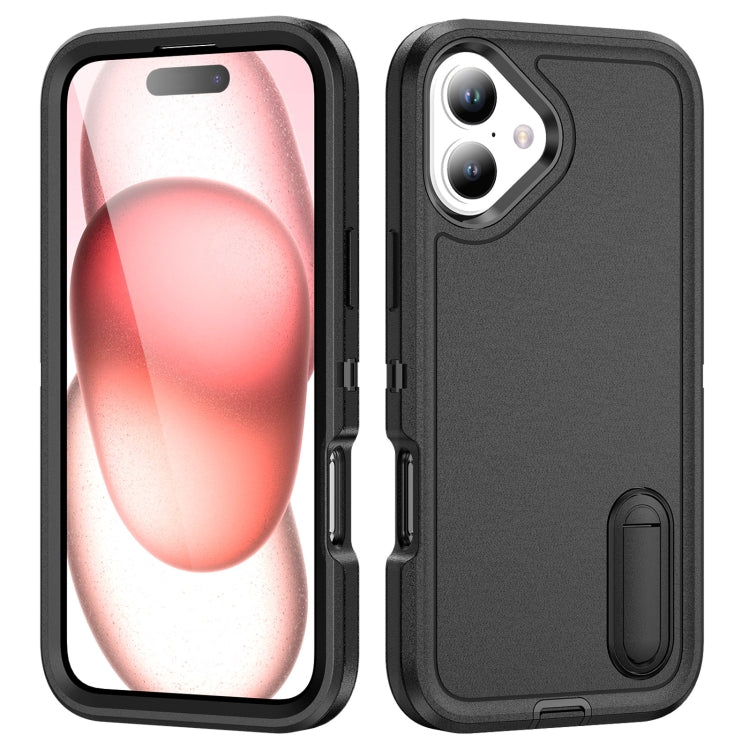 Rugged PC + Silicone Phone Case with Holder, For iPhone Air, For iPhone 16 Pro Max, For iPhone 16 Pro, For iPhone 16 Plus
