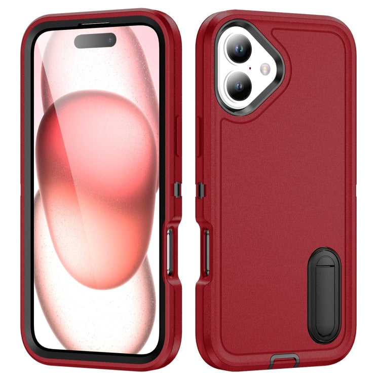 Rugged PC + Silicone Phone Case with Holder, For iPhone Air, For iPhone 16 Pro Max, For iPhone 16 Pro, For iPhone 16 Plus
