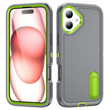 Rugged PC + Silicone Phone Case with Holder, For iPhone Air, For iPhone 16 Pro Max, For iPhone 16 Pro, For iPhone 16 Plus