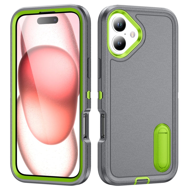 Rugged PC + Silicone Phone Case with Holder, For iPhone Air, For iPhone 16 Pro Max, For iPhone 16 Pro, For iPhone 16 Plus