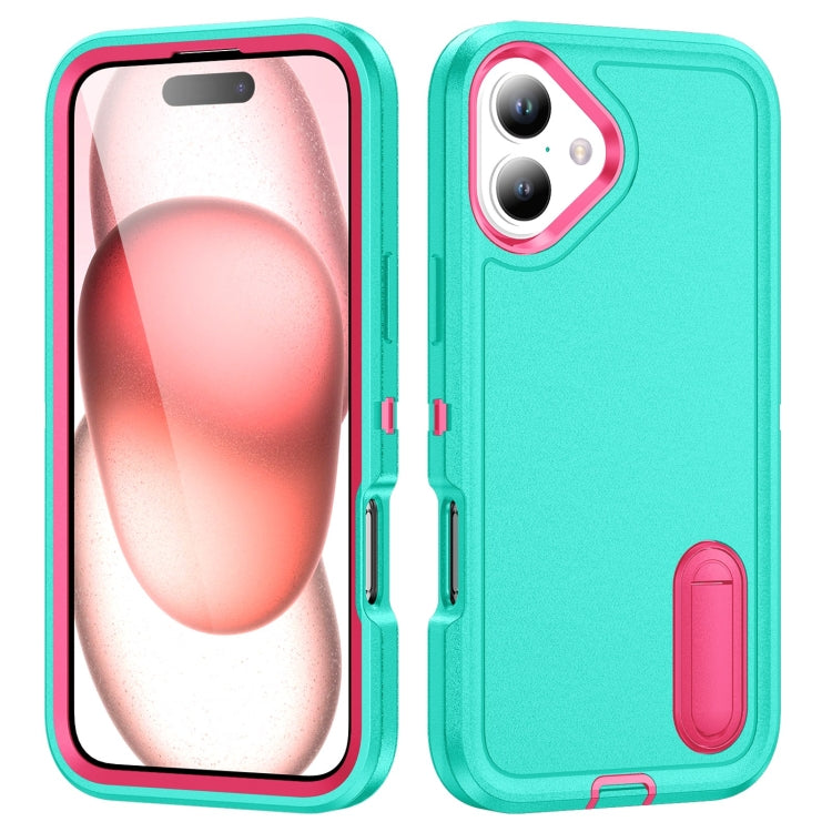 Rugged PC + Silicone Phone Case with Holder, For iPhone Air, For iPhone 16 Pro Max, For iPhone 16 Pro, For iPhone 16 Plus