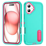 Rugged PC + Silicone Phone Case with Holder, For iPhone Air, For iPhone 16 Pro Max, For iPhone 16 Pro, For iPhone 16 Plus
