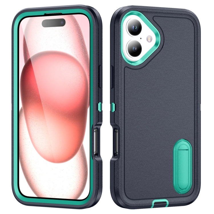 Rugged PC + Silicone Phone Case with Holder, For iPhone Air, For iPhone 16 Pro Max, For iPhone 16 Pro, For iPhone 16 Plus