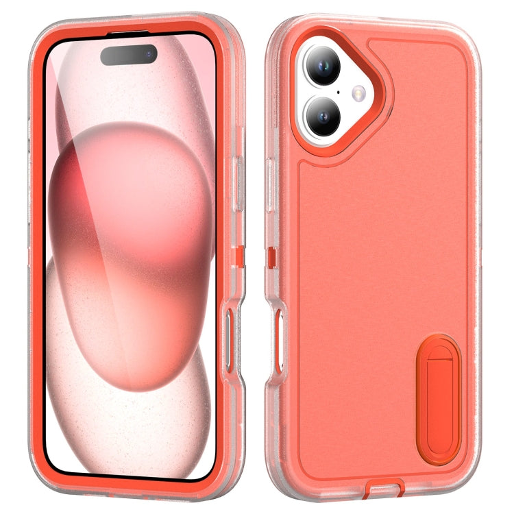 Rugged PC + Silicone Phone Case with Holder, For iPhone Air, For iPhone 16 Pro Max, For iPhone 16 Pro, For iPhone 16 Plus