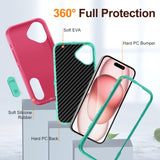 Rugged PC + Silicone Phone Case with Holder, For iPhone 16