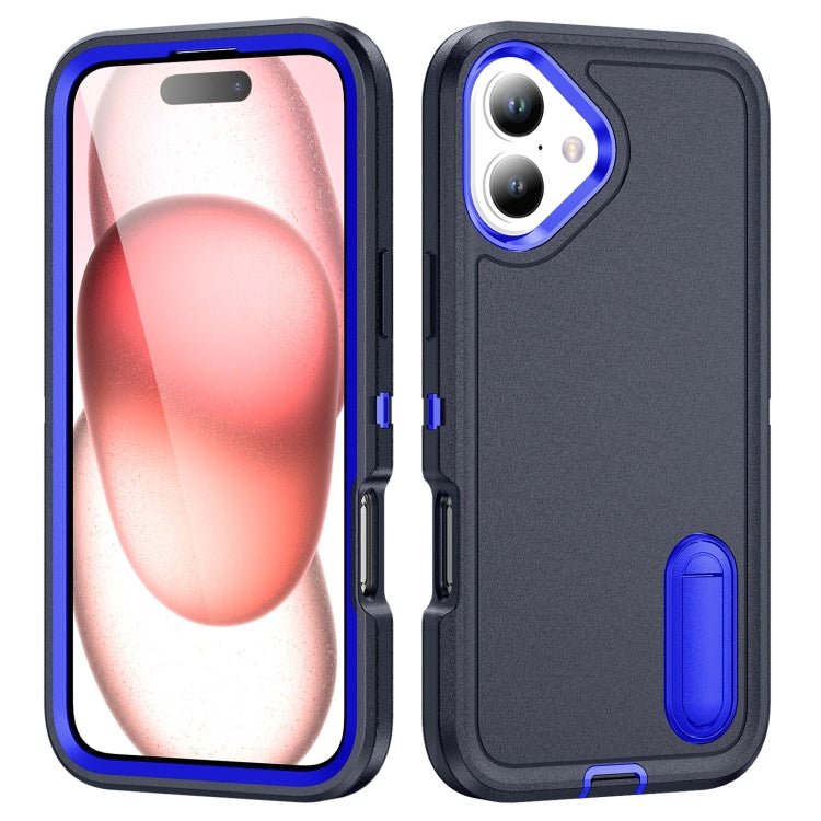 Rugged PC + Silicone Phone Case with Holder, For iPhone 16
