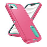 Rugged PC + Silicone Phone Case with Holder, For iPhone 17e / 16e, For iPhone 17 Pro Max, For iPhone 17 Pro, For iPhone 17