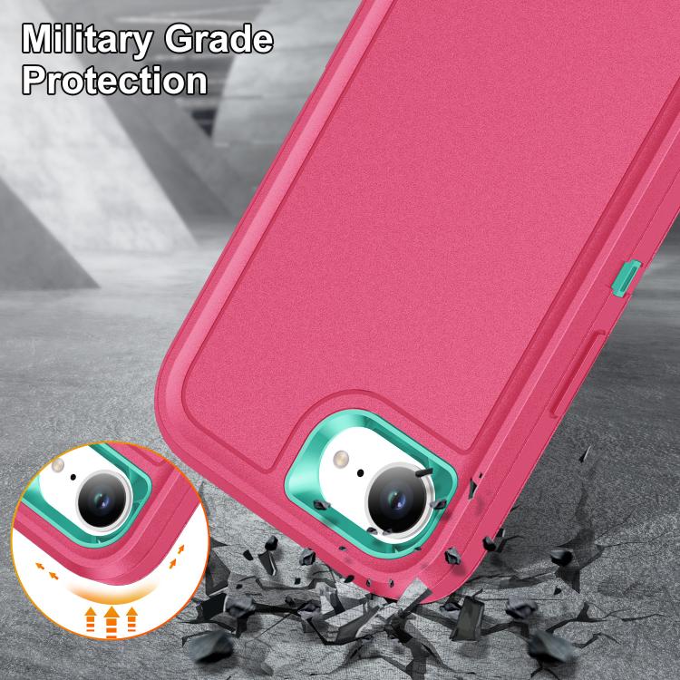 Rugged PC + Silicone Phone Case with Holder, For iPhone 17e / 16e, For iPhone 17 Pro Max, For iPhone 17 Pro, For iPhone 17