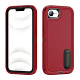 Rugged PC + Silicone Phone Case with Holder, For iPhone 17e / 16e, For iPhone 17 Pro Max, For iPhone 17 Pro, For iPhone 17