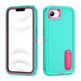 Rugged PC + Silicone Phone Case with Holder, For iPhone 17e / 16e, For iPhone 17 Pro Max, For iPhone 17 Pro, For iPhone 17