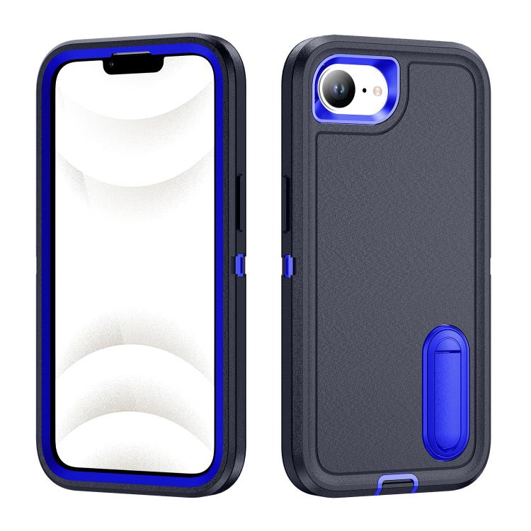 Rugged PC + Silicone Phone Case with Holder, For iPhone 17e / 16e, For iPhone 17 Pro Max, For iPhone 17 Pro, For iPhone 17