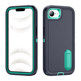 Rugged PC + Silicone Phone Case with Holder, For iPhone 17e / 16e, For iPhone 17 Pro Max, For iPhone 17 Pro, For iPhone 17