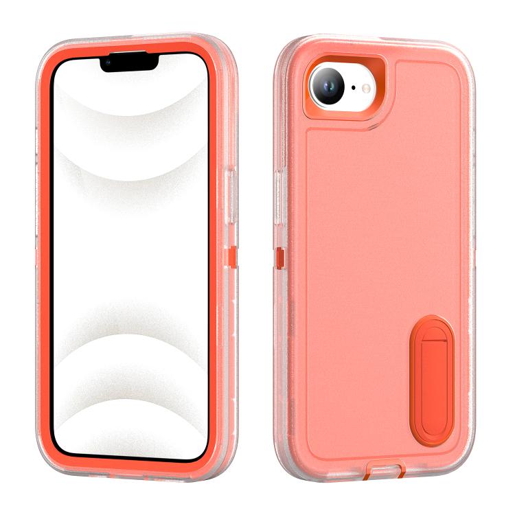 Rugged PC + Silicone Phone Case with Holder, For iPhone 17e / 16e, For iPhone 17 Pro Max, For iPhone 17 Pro, For iPhone 17