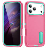 Rugged PC + Silicone Phone Case with Holder, For iPhone 18 Pro / 17 Pro, For iPhone 18 Pro Max / 17 Pro Max, For iPhone 17e / 16e, For iPhone 17