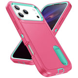 Rugged PC + Silicone Phone Case with Holder, For iPhone 18 Pro / 17 Pro, For iPhone 18 Pro Max / 17 Pro Max, For iPhone 17e / 16e, For iPhone 17