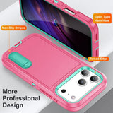 Rugged PC + Silicone Phone Case with Holder, For iPhone 18 Pro / 17 Pro, For iPhone 18 Pro Max / 17 Pro Max, For iPhone 17e / 16e, For iPhone 17