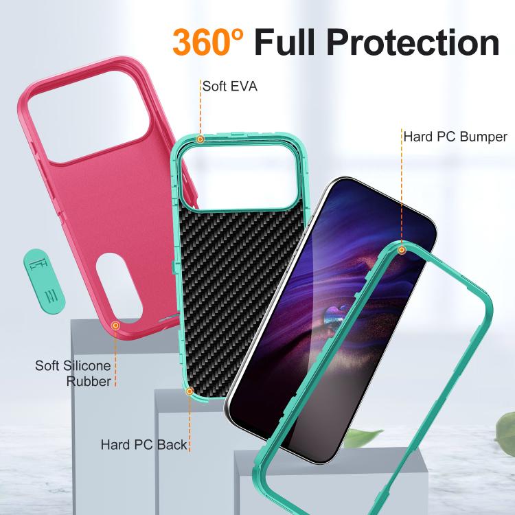 Rugged PC + Silicone Phone Case with Holder, For iPhone 18 Pro / 17 Pro, For iPhone 18 Pro Max / 17 Pro Max, For iPhone 17e / 16e, For iPhone 17