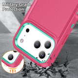 Rugged PC + Silicone Phone Case with Holder, For iPhone 18 Pro / 17 Pro, For iPhone 18 Pro Max / 17 Pro Max, For iPhone 17e / 16e, For iPhone 17