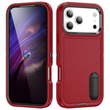 Rugged PC + Silicone Phone Case with Holder, For iPhone 18 Pro / 17 Pro, For iPhone 18 Pro Max / 17 Pro Max, For iPhone 17e / 16e, For iPhone 17