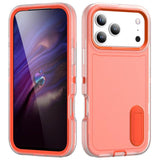 Rugged PC + Silicone Phone Case with Holder, For iPhone 18 Pro / 17 Pro, For iPhone 18 Pro Max / 17 Pro Max, For iPhone 17e / 16e, For iPhone 17