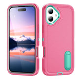 Rugged PC + Silicone Phone Case with Holder, For iPhone 17e / 16e, For iPhone 17 Pro Max, For iPhone 17 Pro, For iPhone 17