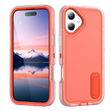Rugged PC + Silicone Phone Case with Holder, For iPhone 17e / 16e, For iPhone 17 Pro Max, For iPhone 17 Pro, For iPhone 17